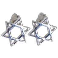 Oorbellen, studs zilver met een Davidster