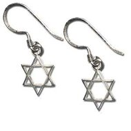 Oorhangers, zilver met een kleine Davidster