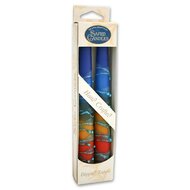 Shabbats kaarsen Rood / blauw