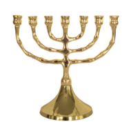Kleine vergulde Menorah van 11 cm Kleine vergulde Menorah van 11 cm