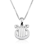 Hangertje van zilver met Davids harp