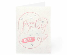 Felicitatiekaart, voor de geboorte van een baby - meisje met Hebreeuws/Engelse tekst 