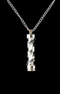 Mezuzah / Mezoeza hangertje, heel bijzonder hangertje aan een vaste ketting met rondom in het Hebreeuws de hogepriesterlijke ze