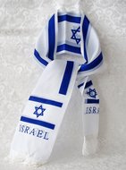 Israel sjaal gemaakt van polyester (vlaggenstof) 14 x 130 cm