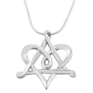 Davidster / Hart hangertje, zilveren hangertje met een dubbele betekenis aan een bijpassende zilveren ketting uit de Rafael Jew
