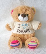 Schattig Bruin Israel Beertje met kleurrijke details en truitje met de tekst &#039;I love Israel&#039; 