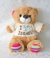 Schattig Bruin Israel Beertje met kleurrijke details en truitje met de tekst &#039;I love Israel&#039; 
