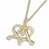 Davidster hangertje, bijzonder 14K gouden Davidster / Hart hangertje uit de Rafael Jewelry collectie