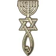 Reversspeld / broche met Messiaans Zegel in goudkleur