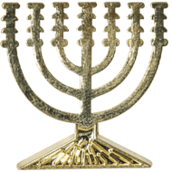 Reversspeld / broche met de Menorah / Menora in goudkleur