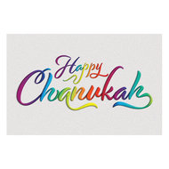 Chanukah kaarten, pakketje met 5 Chanukah kaarten met vrolijk gekleurde letters en de tekst: Happy Chanukah