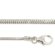 Herenketting / Mannenketting, zilveren slangketting /slangenketting van 3 mm breed leverbaar in verschillende lengtes