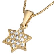 Davidster hangertje, schitterend 18K gouden Davidster hangertje bezet met diamantjes uit de Rafael Jewelry collectie