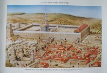 Poster uit Israel: Jeruzalem, de Tempel en de Olijfberg vanuit de Oude Stad gezien.