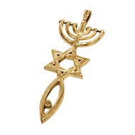 Messiaans Zegel hangertje, schitterend 14K gouden Messiaans Zegel hangertje uit de Rafael Jewelry collectie