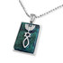 Mooi hangertje van zilver met Eilatsteen met een Messiaans Zegel met bijpassende ketting uit de Rafael Jewelry Collectie