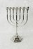 Menorah, Mooie slanke Tempel Menorah / Menora medium maat van verzilverd metaal 18 x 12 cm