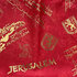 Sjaal uit Israel van rood voile bedrukt met Bijbels thema: Bid voor de vrede van Jeruzalem overzicht