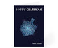 Wenskaart Chanukah / Chanoeka met in zilverkleur de tekst in het Engels: 'Happy Chanukah' en Hebreeuws: 'Chanuka