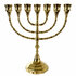 Menorah, prachtige vergulde Menorah in medium maat met grote cups van 2,1 cm dus geschikt voor normale dinerkaarsen. 26 cm hoog