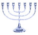 Menorah, verzilverde Menorah van een uitstekende glanzende kwaliteit in een medium maat 18 cm hoog en 22 cm breed