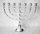 Menorah, verzilverde Menorah van een uitstekende glanzende kwaliteit in een medium maat 18 cm hoog en 22 cm breed