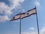 Jeruzalem vlag en Israelische vlag