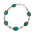 Prachtige Armband met glanzend gepolijste ovale Eilatstenen en een combinatie van 9 Kt vergulde en zilveren kralen uit de Rafae