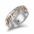 Trouwring / Ring van zilver met (9K) goud met in sierlijk Hebreeuws de Bijbeltekst Hooglied 6:3: 'Ani ledodi wedodi li&#