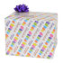 Cadeaupapier voor Chanukah / Chanoeka, pakketje van fleurige vellen cadeaupapier met dreidels van 70 x 50cm met 2 bijpassende k