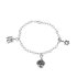 Zilveren Schakelarmband met cartiersluiting en iets grotere schakeltjes voor het bevestigen van Click Bedels (voorbeeld met bed