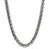 Herenketting / Mannenketting, stoere, roestvrijstalen basis ketting in oud-zilverkleur met gevlochten schakels van 3 mm leverba